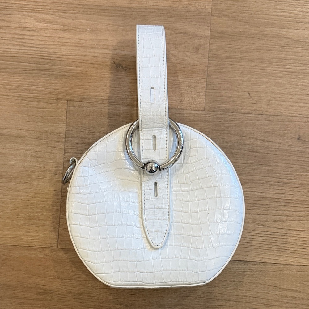 Rebecca Minkoff White Croc-Embossed Purse & Crossbody